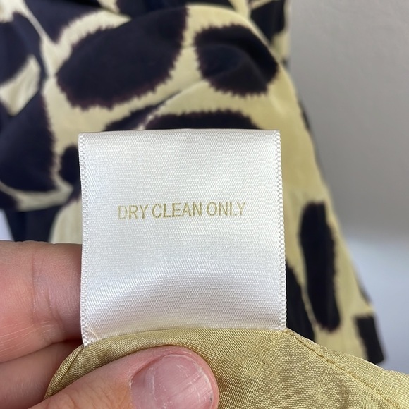 Marty M giraffe print 100% silk sleeveless Aline midi dress size L - Picture 5 of 10